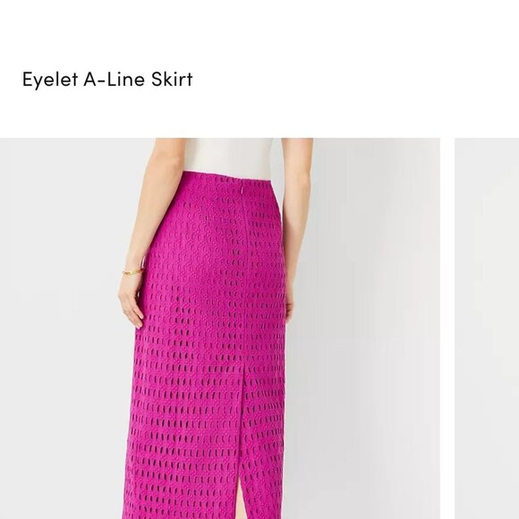 NWT Ann Taylor Eyelet Midi Skirt - Picture 2 of 3